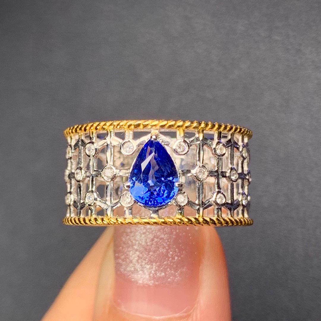 14K White Gold 1.33 CTW Sapphire & Diamond Ring (1 of 10)