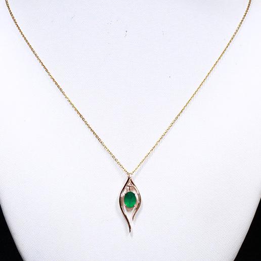 14k Rose Gold 1.85 Ct Emerald Pendant
