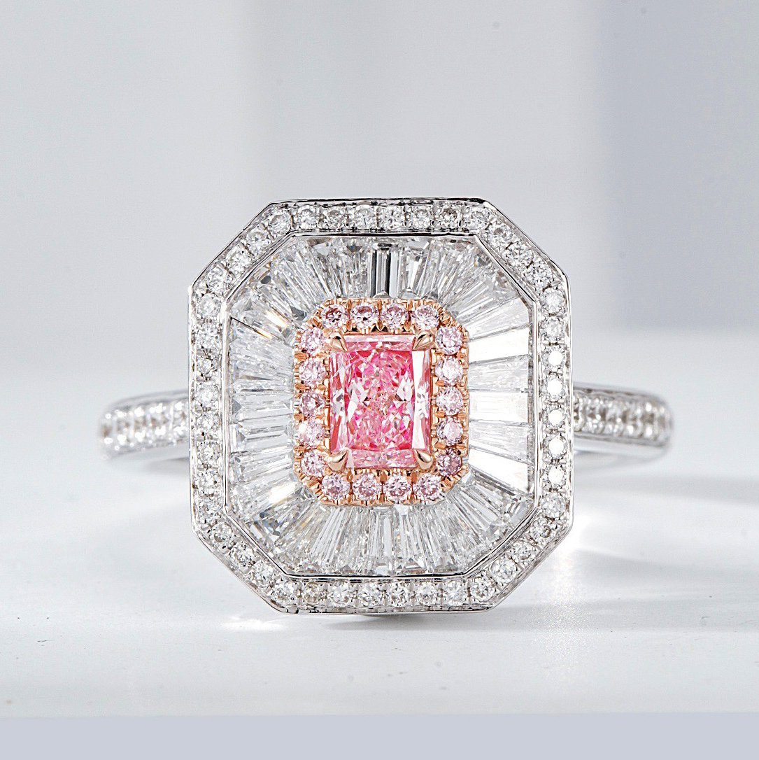 14K WHITE GOLD 1.16 CTW PINK DIAMOND & DIAMOND RING/PENDANT (1 of 7)