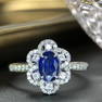 14K White Gold 1.176 CTW Sapphire & Diamond Ring