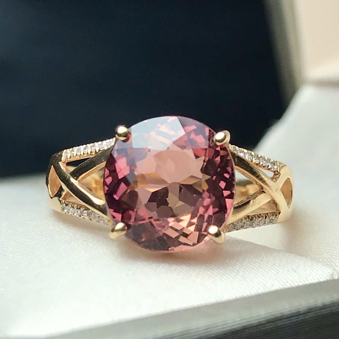 14K GOLD 2.92 CT NATURAL TOURMALINE & DIAMOND RING (1 of 7)