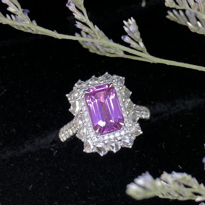 14K White Gold 2.96 CTW Sapphire & Diamond Ring (1 of 8)