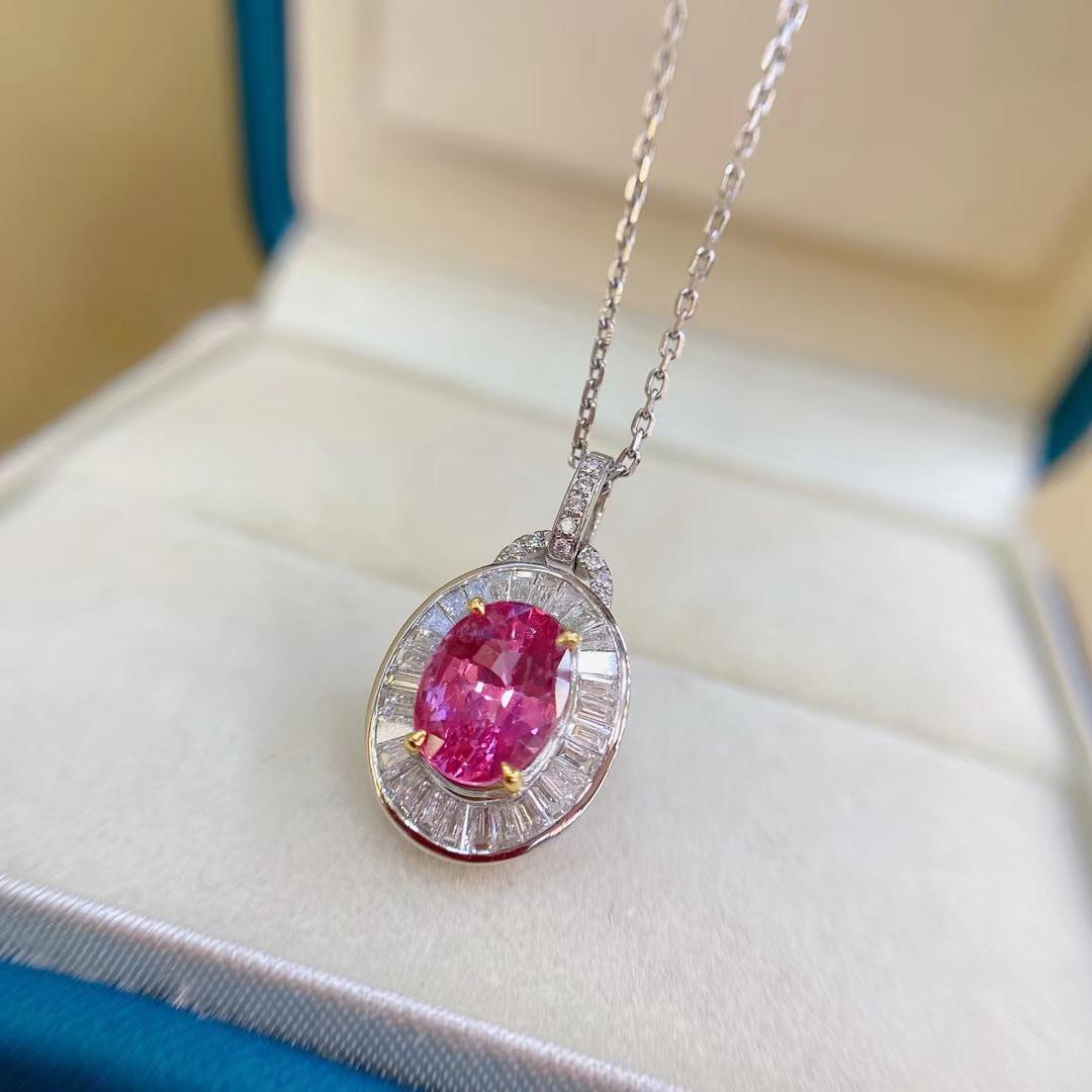 14K White Gold 1.94 CTW Sapphire & Diamond Pendant (1 of 7)