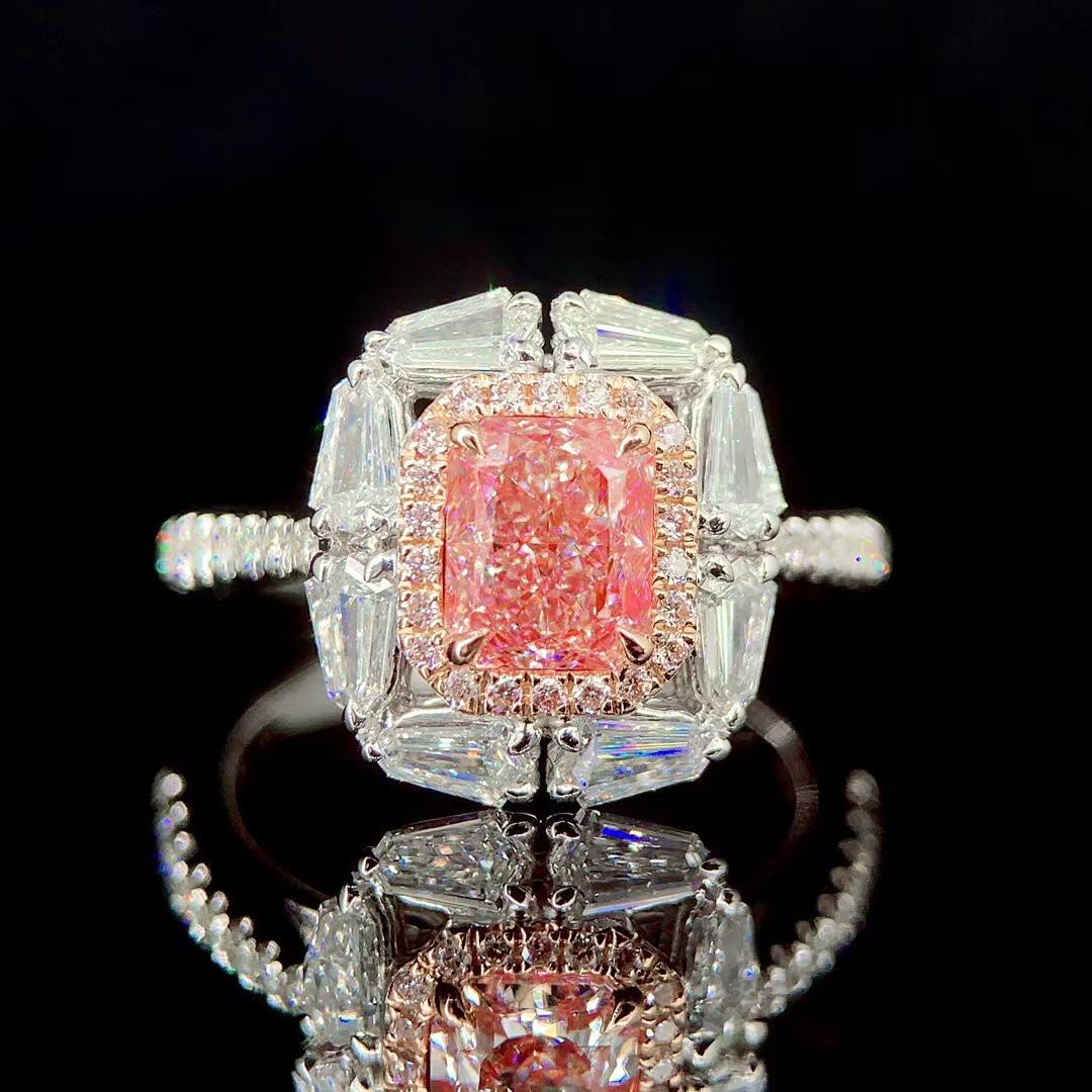 14K GOLD 1.29 CT PINK DIAMOND & DIAMOND RING (1 of 9)