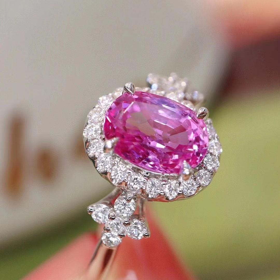 14K WHITE GOLD 1.70 CTW NATURAL SAPPHIRE & DIAMOND RING (1 of 5)