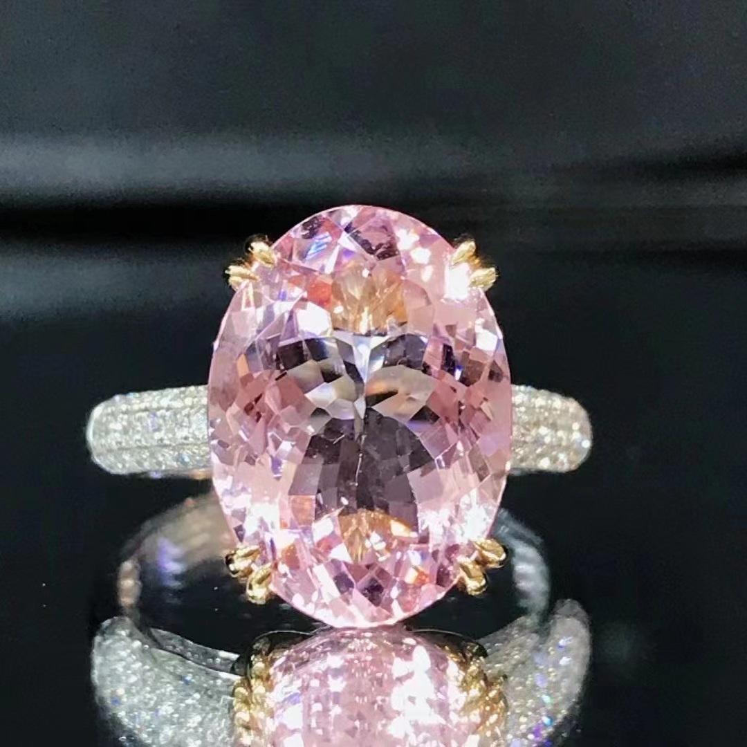 14K GOLD 5.236 CTW MORGANITE & DIAMOND RING (1 of 5)