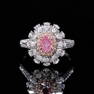 GIA CERTIFIED 14K GOLD 1.50 CTW NATURAL PINK DIAMOND & DIAMOND RING/PENDANT