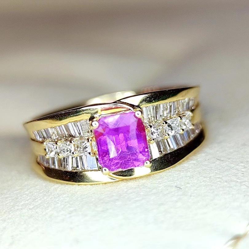 14K GOLD 1.67 CTW NATURAL PADPARADSCHA SAPPHIRE & DIAMOND RING (1 of 6)