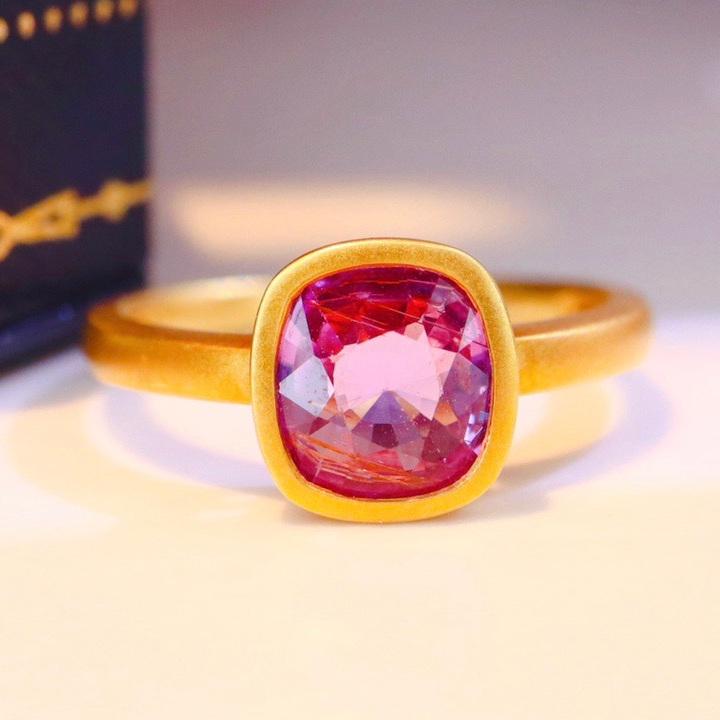 14K GOLD 1.28 CT NATURAL PADPARADSCHA SAPPHIRE RING (1 of 10)