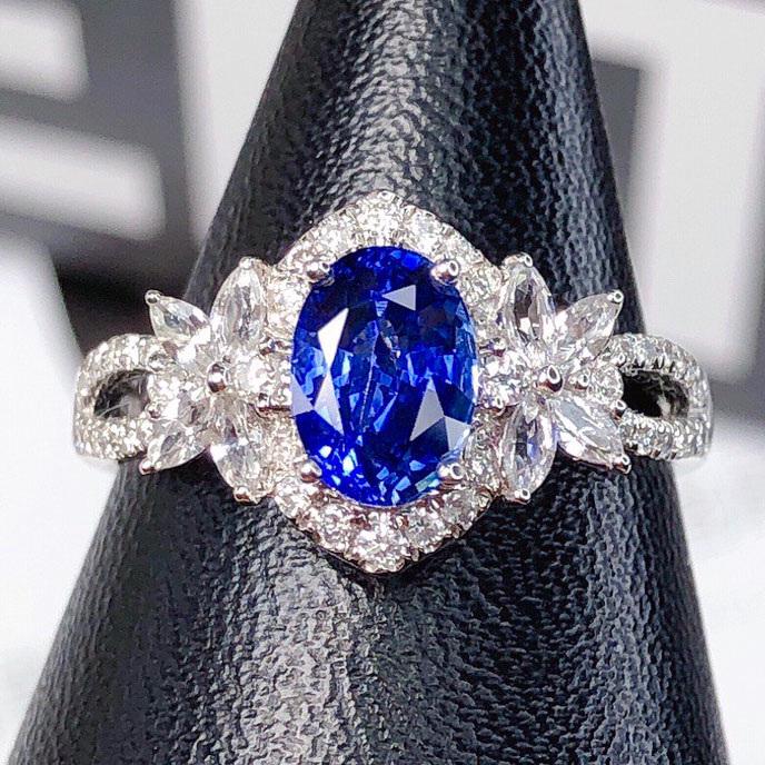 14K GOLD 1.34 CTW NATURAL SAPPHIRE & DIAMOND RING (1 of 5)