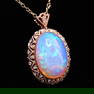 14K GOLD 7.3 CT NATURAL OPAL & DIAMOND PENDANT