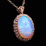 14K GOLD 7.3 CT NATURAL OPAL & DIAMOND PENDANT