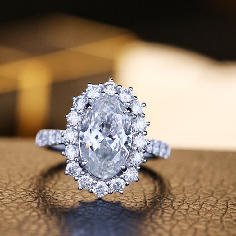 14K GOLD 3 CT NATURAL H DIAMOND RING (1 of 6)