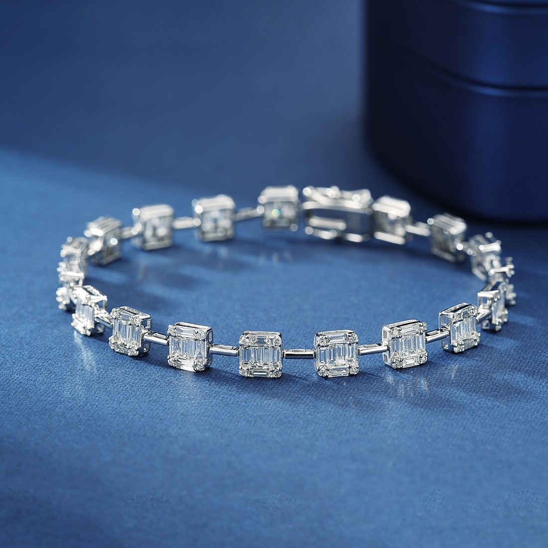 CERTIFIED 14K GOLD 2.44 CT NATURAL H DIAMOND BRACELET (1 of 4)