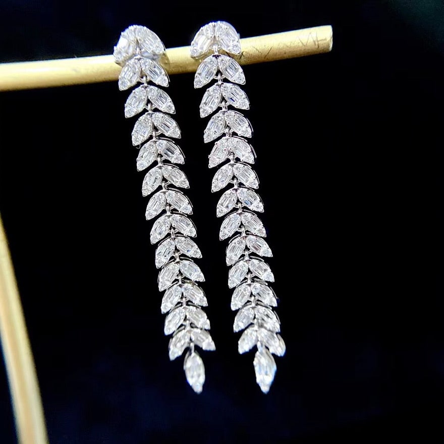 14K GOLD 1.5 CT NATURAL H DIAMOND EARRINGS (1 of 5)