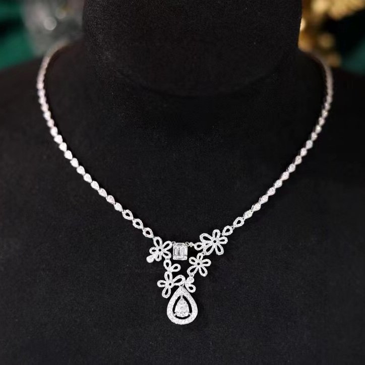 14K GOLD 2.5 CT NATURAL H DIAMOND NECKLACE (1 of 6)