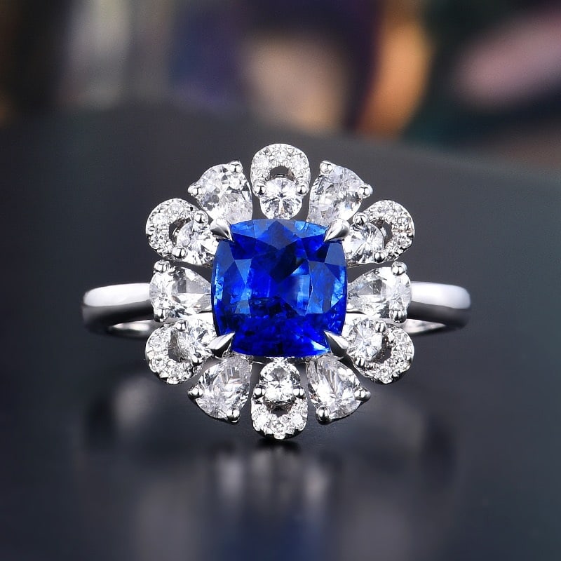 14K GOLD 1.93 CTW NATURAL SAPPHIRE & DIAMOND RING (1 of 4)