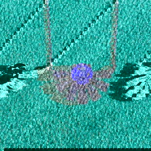 14K GOLD 0.42 CT NATURAL SAPPHIRE & SAPPHIRE NECKLACE: Ref:230650037 Gold Content:14K Gold Main Gemstone:Sapphire Number of stones:1 Shape:Round Carat Weight:0.42ct Color:Royal blue Treatment:Natural Cut Grade:G Adjacent Gemstone 2 : Sapphire Numb