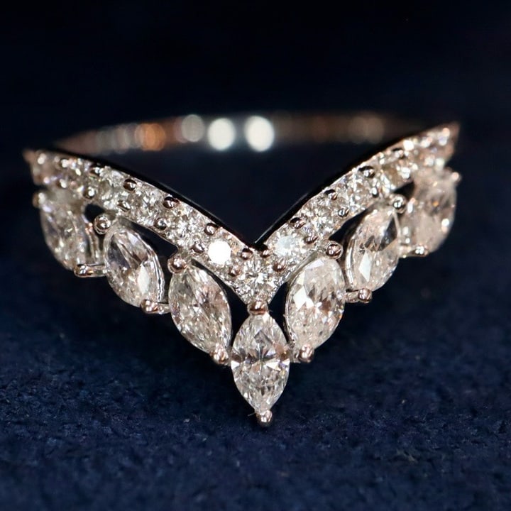 14K GOLD 0.63 CT NATURAL H DIAMOND RING (1 of 8)