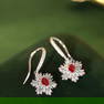 14K GOLD 1.16 CTW VIVID RED NATURAL RUBY & DIAMOND EARRINGS