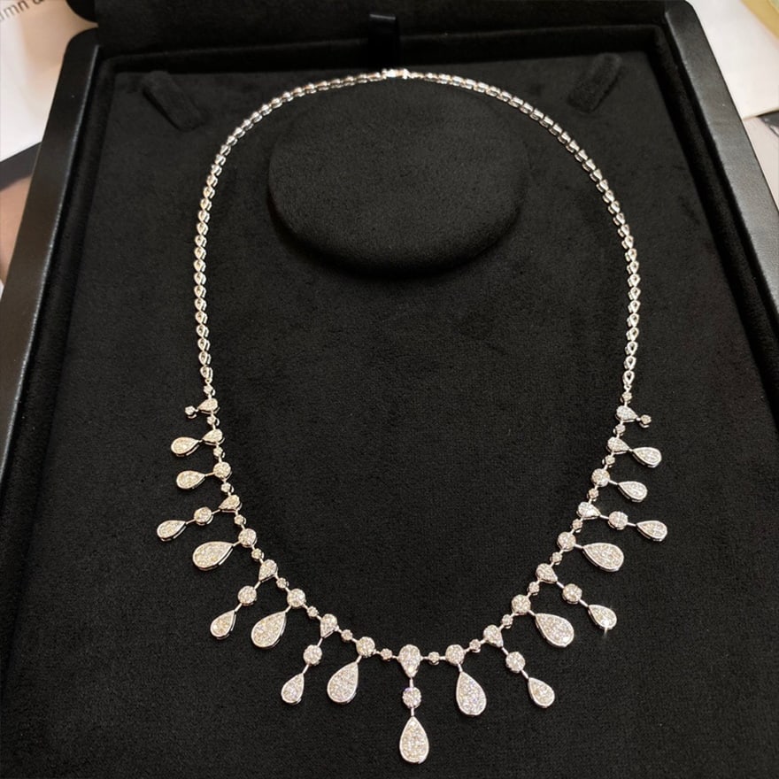 14K GOLD 2.70 CT NATURAL H DIAMOND NECKLACE (1 of 9)