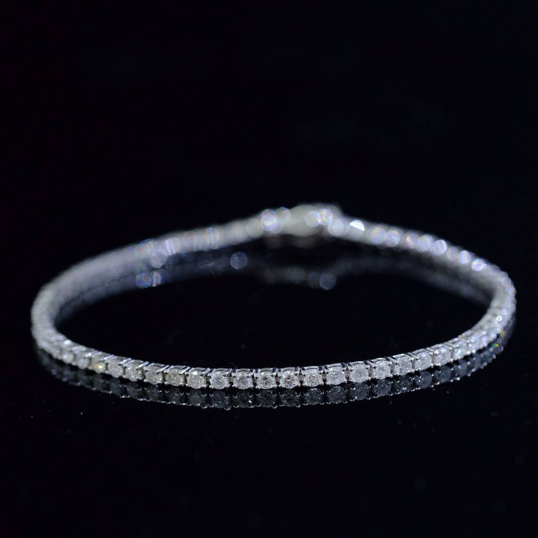 14K GOLD 3 CT NATURAL H DIAMOND BRACELET (1 of 6)