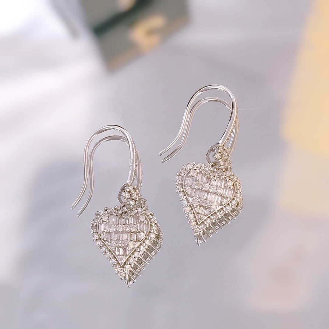14K GOLD 1.10 CT NATURAL H DIAMOND EARRINGS (1 of 5)