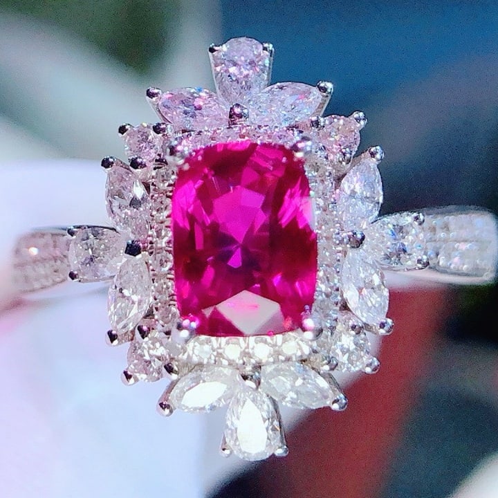 14K GOLD 1.02 CT NATURAL SAPPHIRE & DIAMOND RING (1 of 5)