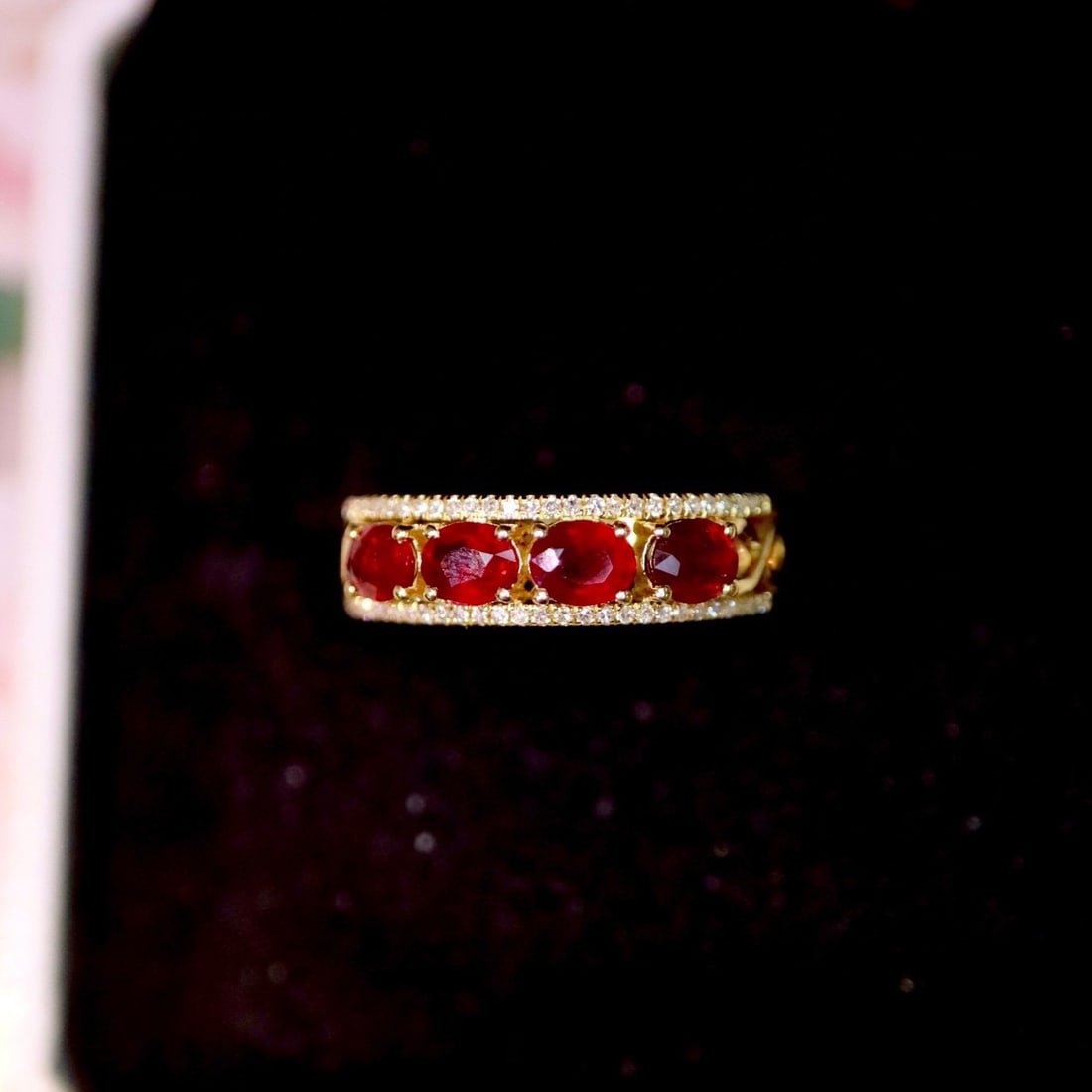 14K GOLD 2.58 CTW VIVID RED NATURAL RUBY & DIAMOND RING (1 of 4)