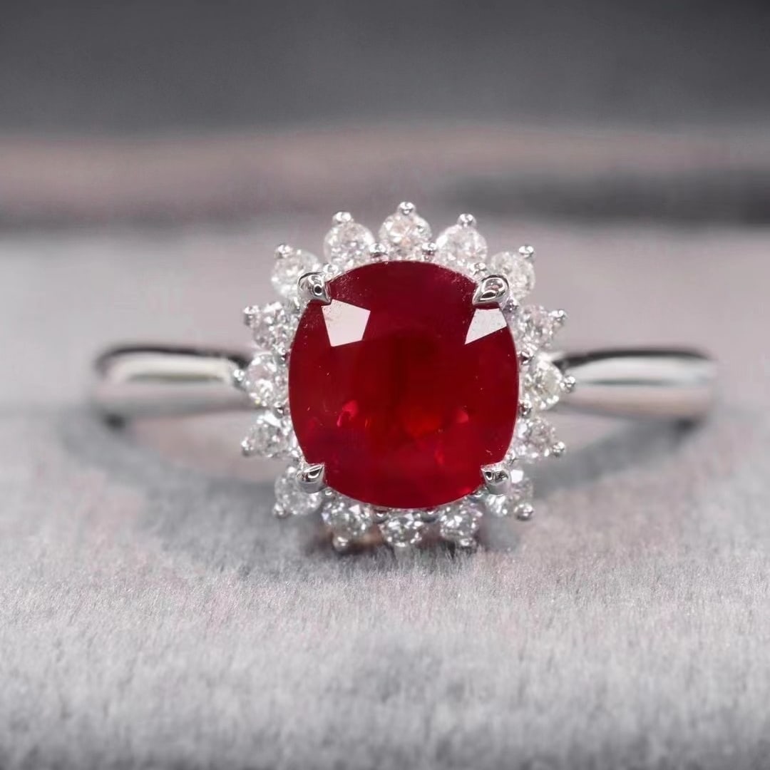 14K GOLD 1.26 CTW NATURAL RUBY & DIAMOND RING (1 of 5)