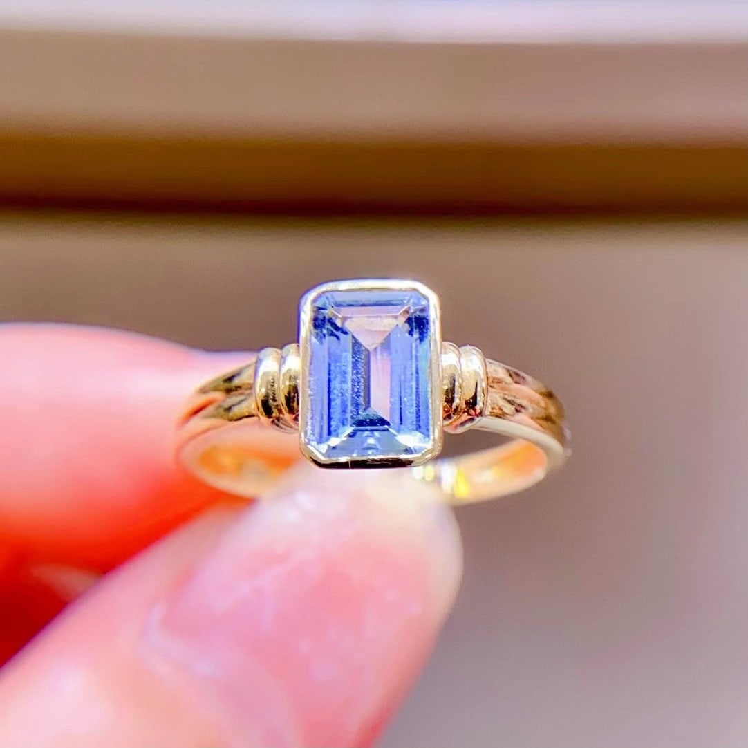 14K GOLD 1.22 CT NATURAL AQUAMARINE RING (1 of 6)