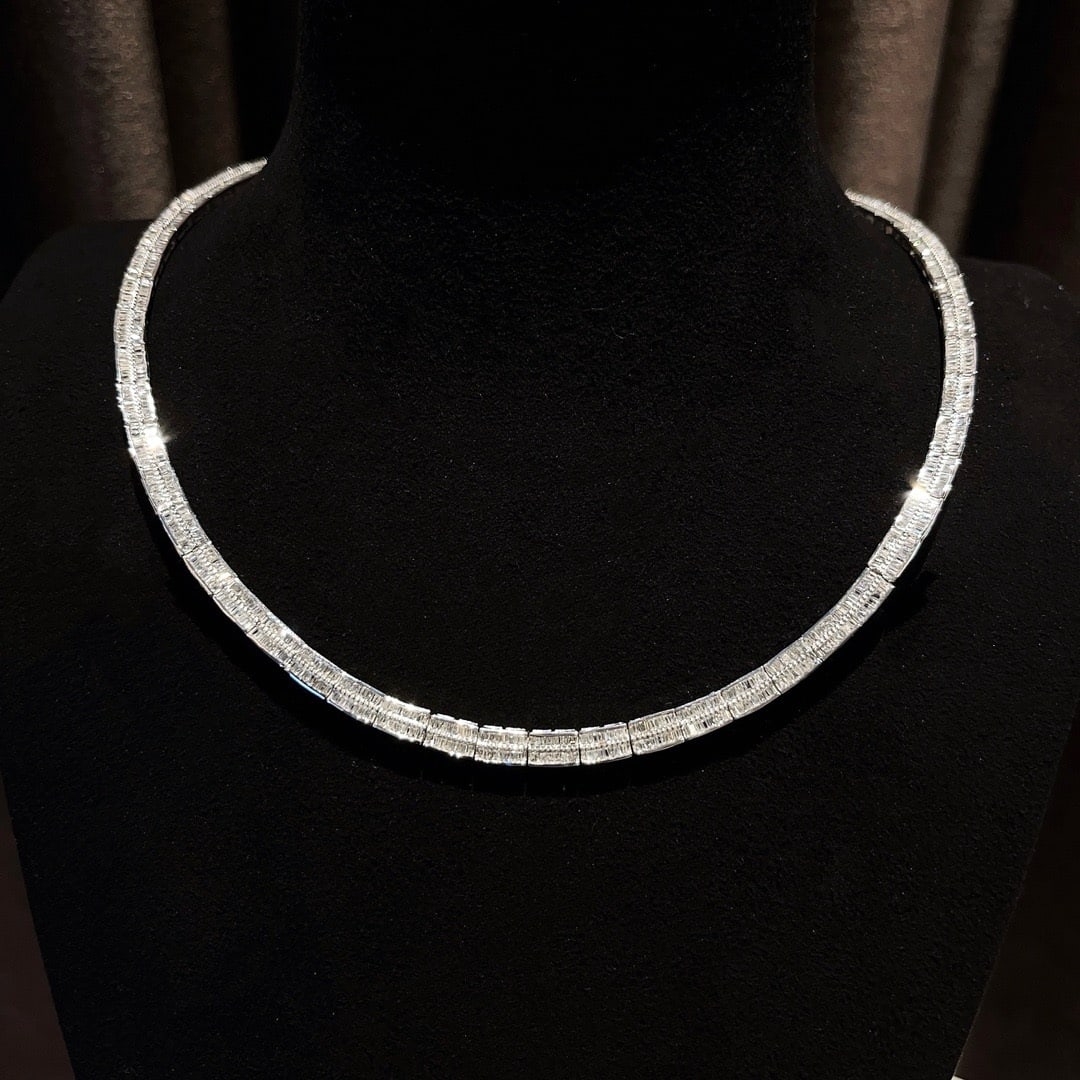 14K GOLD 6.80 CT NATURAL H DIAMOND NECKLACE (1 of 8)