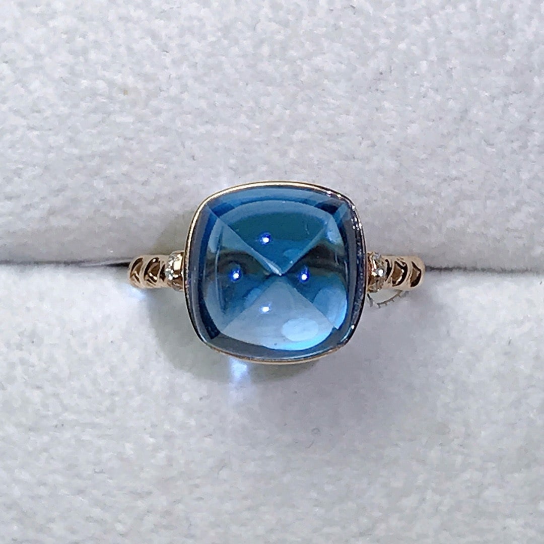 14K GOLD 8.13 CTW NATURAL TOPAZ & DIAMOND RING (1 of 7)