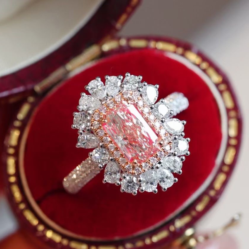 14K GOLD 2.14 CTW NATURAL PINK DIAMOND & DIAMOND & COCKTAIL RING/PENDANT (1 of 8)