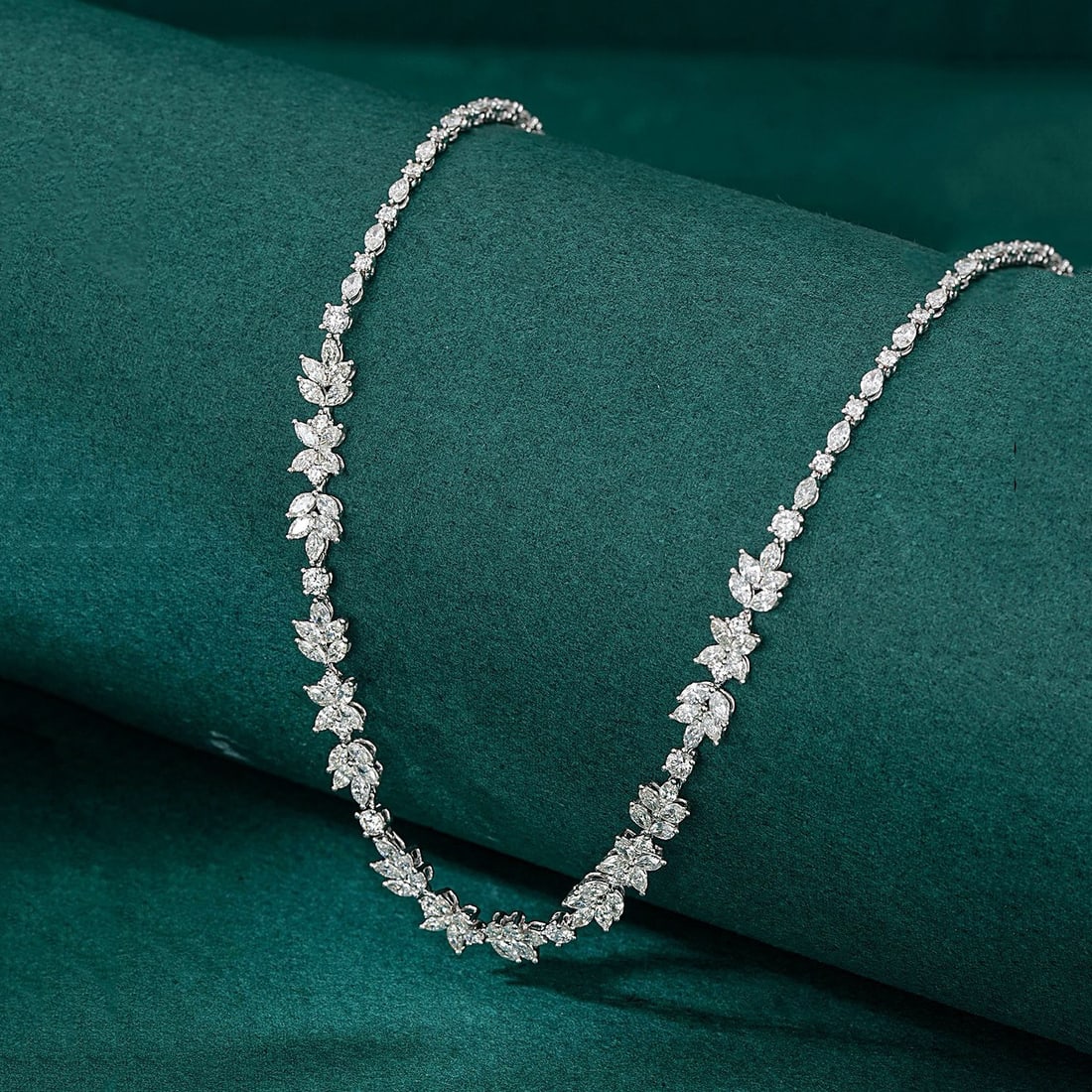 14K GOLD 5.86 CT NATURAL H DIAMOND NECKLACE (1 of 5)