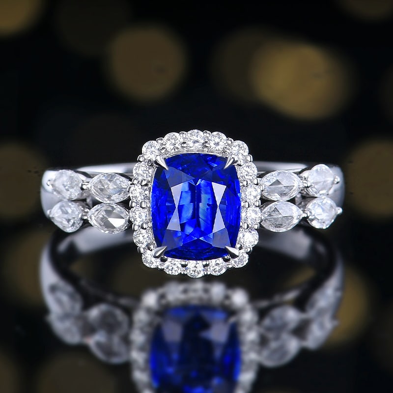 14K GOLD 1.52 CTW NATURAL SAPPHIRE & DIAMOND & COCKTAIL RING (1 of 6)