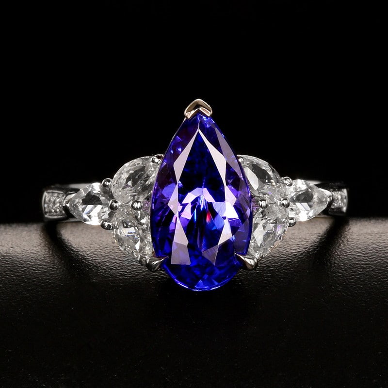 14K GOLD 2.12 CTW NATURAL TANZANITE & DIAMOND RING (1 of 6)