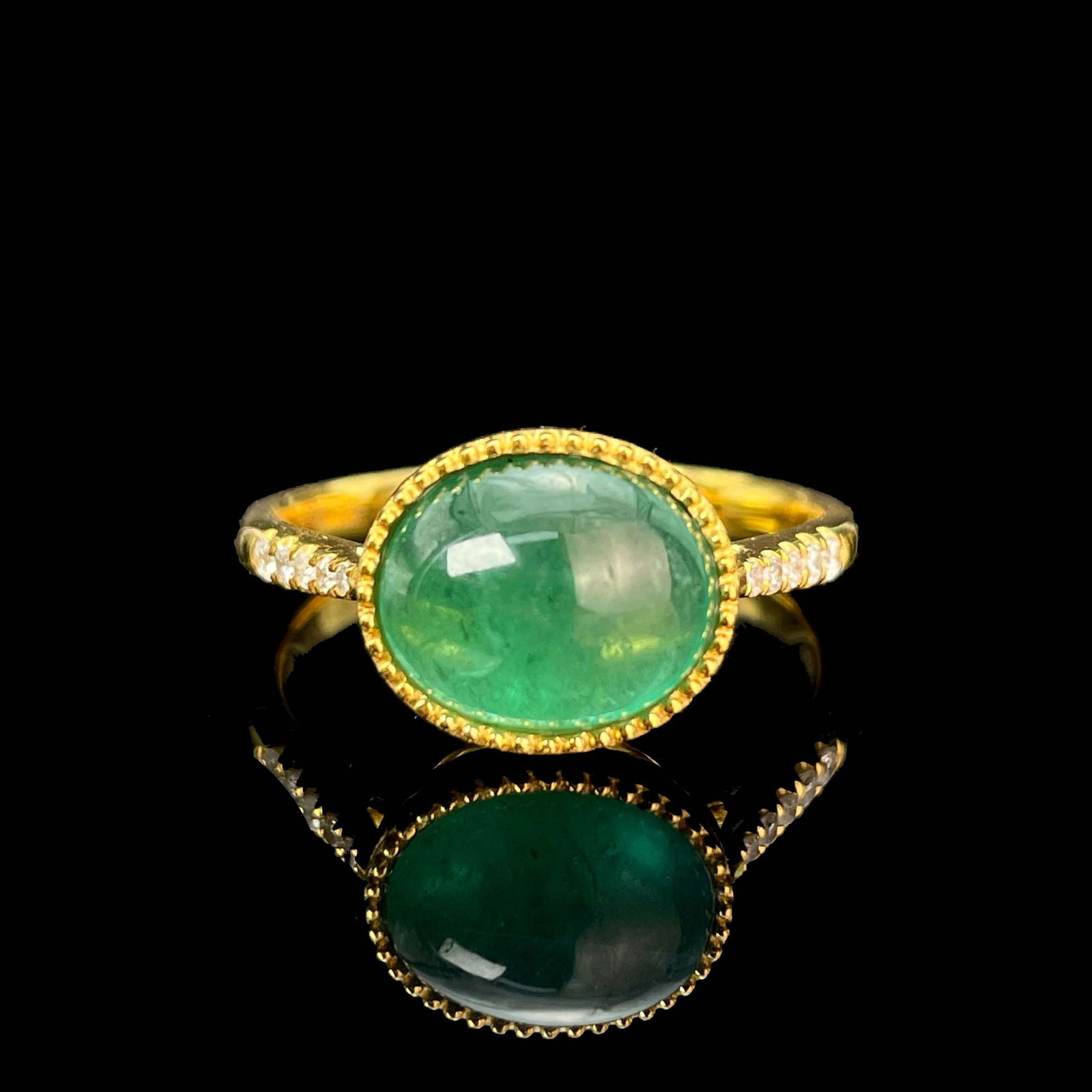 14K GOLD 2.37 CTW NATURAL EMERALD & DIAMOND & SOLITAIRE RING (1 of 6)
