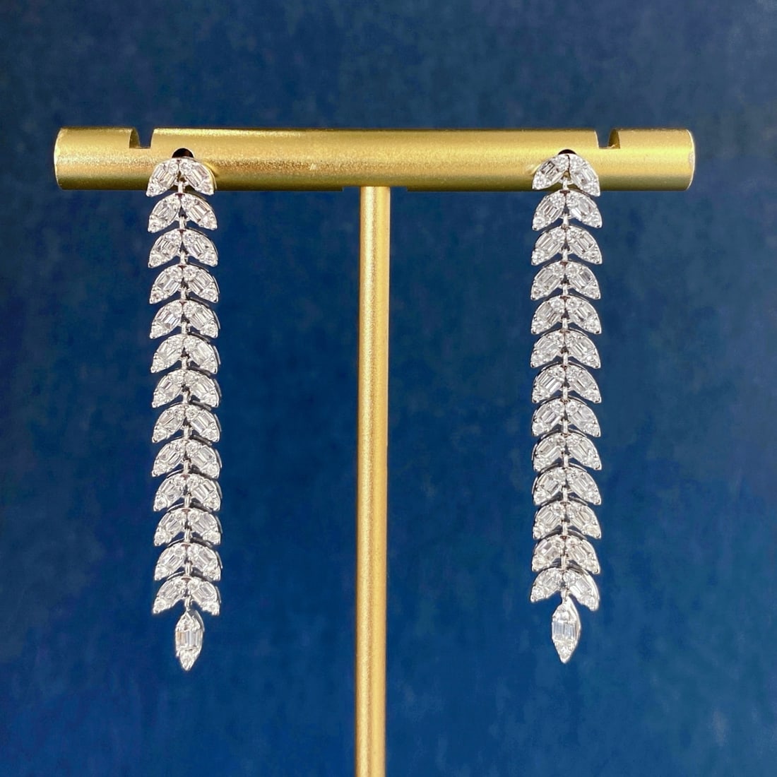 14K GOLD 1.50 CT NATURAL H DIAMOND EARRINGS (1 of 5)