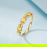 14K WHITE GOLD 0.43 CTW NATURAL YELLOW DIAMOND & DIAMOND RING
