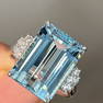 14K GOLD 10.28 CTW NATURAL AQUAMARINE & DIAMOND RING