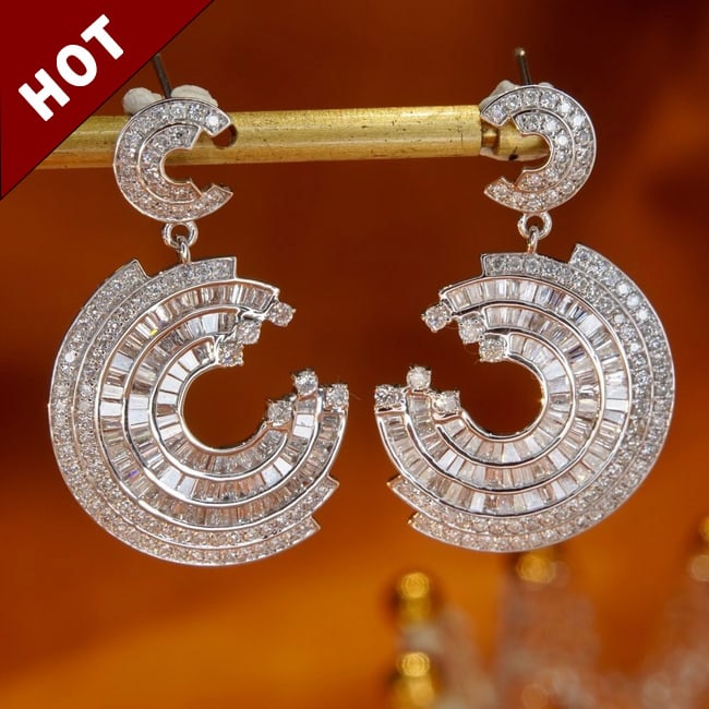 14K GOLD 2.01 CT NATURAL H DIAMOND EARRINGS (1 of 9)