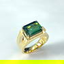 14K GOLD 4.7 CT NATURAL TOURMALINE & DIAMOND & MEN’S RING