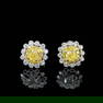 14K GOLD 0.56 CTW NATURAL YELLOW DIAMOND & DIAMOND EARRINGS