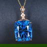 14K GOLD 25.6 CT NATURAL TOPAZ & DIAMOND PENDANT