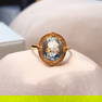 14K GOLD 3.60 CT NATURAL AQUAMARINE & DIAMOND RING