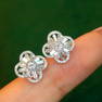 14K GOLD 0.70 CT NATURAL H DIAMOND EARRINGS