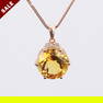 14K ROSE GOLD 4.57 CT NATURAL CITRINE & DIAMOND PENDANT