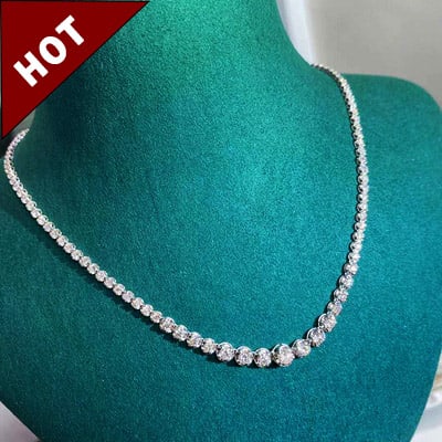 14k Gold 6 Ct Natural H Diamond Necklace (1 of 5)