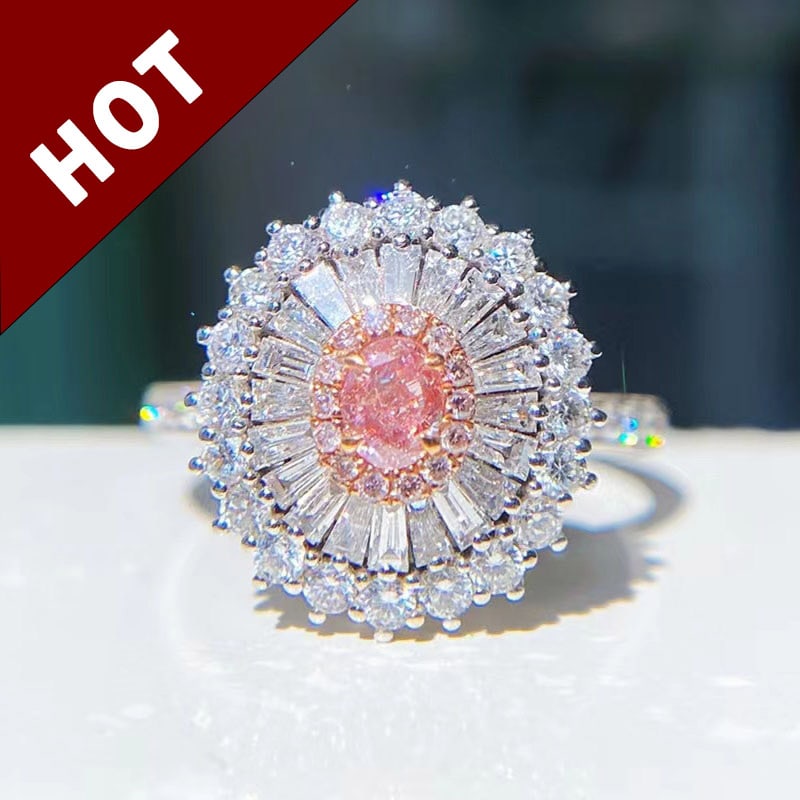 14K GOLD 1.01 CTW NATURAL PINK DIAMOND & DIAMOND RING/PENDANT (1 of 5)